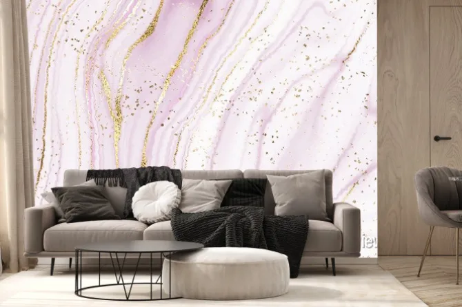 Fototapeta: Luxury marble canvas abstract painting background with gold wave