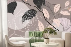 Fototapeta: Luxury rose background vector with golden metallic decorate