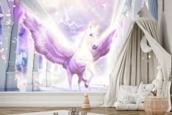 Fototapeta: Magiczny koń z różowymi skrzydłami