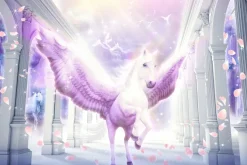 Fototapeta: Magiczny koń z różowymi skrzydłami