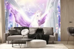 Fototapeta: Magiczny koń z różowymi skrzydłami