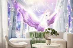 Fototapeta: Magiczny koń z różowymi skrzydłami