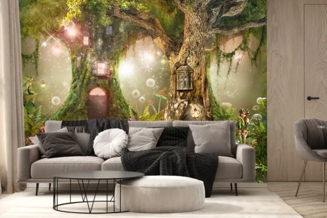 Fototapeta: Magiczny las wróżek z elfami