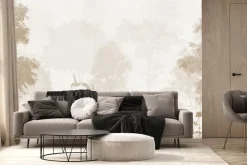 Fototapeta: Magiczny las z jednorożcami i kwiatami