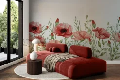 Fototapeta: Maki w stylu akwareli na białym tle