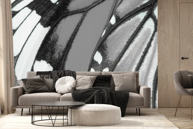 Fototapeta: Makro zbliżenie na teksturę skrzydła motyla szczegółowa fotografia