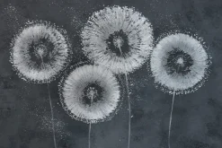 Fototapeta: Malowana białe dmuchawce na murze