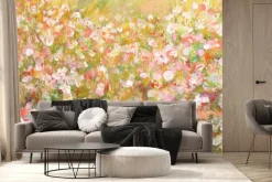 Fototapeta: Malowana łąka z kolorowymi kwiatami