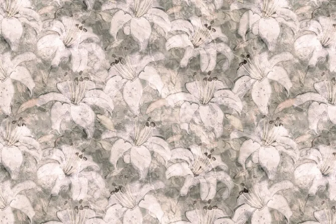 Fototapeta: Malowana subtelna imitacja kwiatów lilii