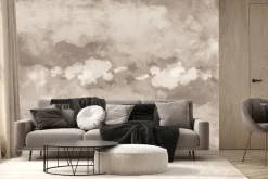 Fototapeta: Malowane beżowe chmury