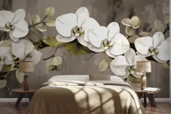 Fototapeta: Malowane białe kwiaty storczyka