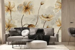 Fototapeta: Malowane kwiaty w stylu glamour