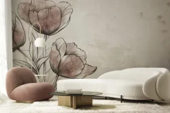 Fototapeta: Malowane kwiaty tulipanów na murze