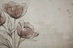 Fototapeta: Malowane kwiaty tulipanów na murze