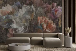 Fototapeta: Malowane kwiaty na tle grunge