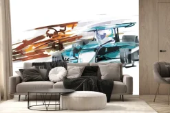 Fototapeta: Malowane sportowe samochody formuła 1