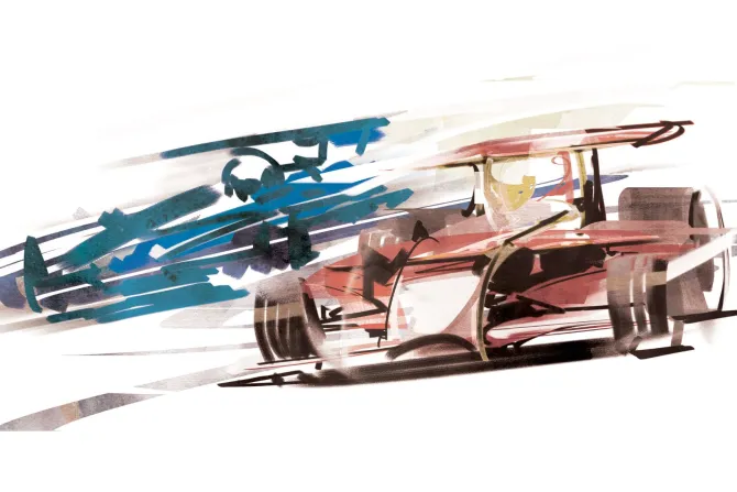 Fototapeta: Malowane sportowe samochody formuła 1