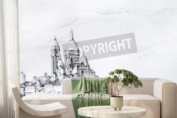 Fototapeta: Malowanie paryż, francja, malowane ołówkiem