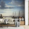Fototapeta: Malowany krajobraz morza z żaglówkami