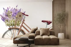 Fototapeta: Malowany rower z wrzosami w koszyku