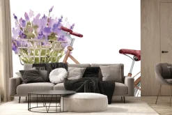 Fototapeta: Malowany rower z wrzosami w koszyku