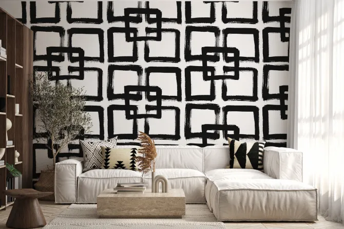 Fototapeta: Malowany wzór w kształcie kwadratu