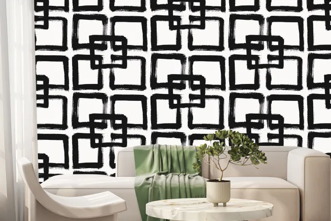 Fototapeta: Malowany wzór w kształcie kwadratu