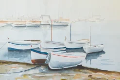 Fototapeta: Malowany wzór z łódkami na brzegu