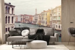 Fototapeta: Malownicza panorama canal grande w sercu wenecji