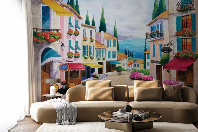 Fototapeta: Malownicza wioska nad morzem