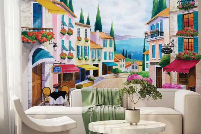 Fototapeta: Malownicza wioska nad morzem