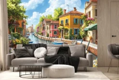 Fototapeta: Malowniczy krajobraz wenecji wśród kamienic