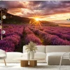 Fototapeta: Malowniczy krajobraz z lawendą o zachodzie słońca