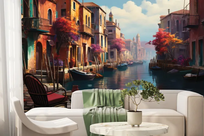Fototapeta: Malowniczy pejzaż miasta wenecja