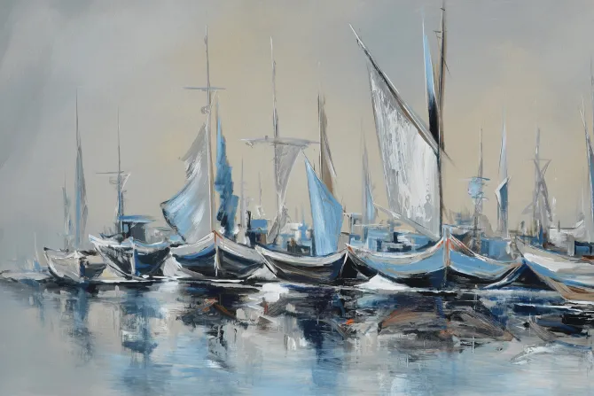 Fototapeta: Malowniczy wzór z żaglówkami na wodzie