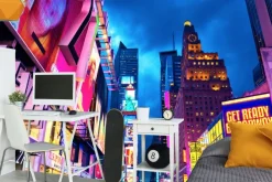 Fototapeta: Manhattan nocą pejzaż miejski