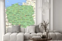 Fototapeta: Mapa polski z miastami