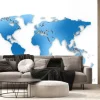 Fototapeta: Mapa świata 3d niebieskie na białym tle