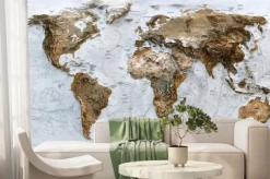 Fototapeta: Mapa świata 3d w brązach