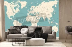 Fototapeta: Mapa świata i markerów - szczegółowe wektorowej