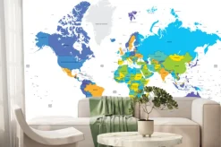 Fototapeta: Mapa świata na białym tle