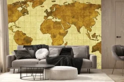 Fototapeta: Mapa świata na starym papierze