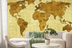 Fototapeta: Mapa świata na starym papierze