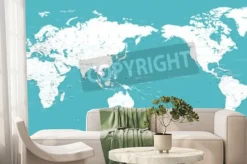 Fototapeta: Mapa świata płaskie azji w wektor centrum.