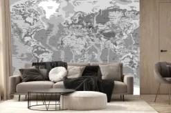 Fototapeta: Mapa świata szara