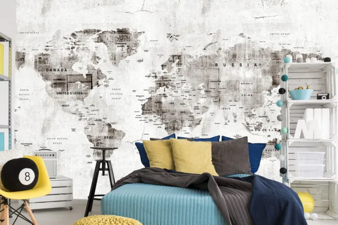 Fototapeta: Mapa świata w stylu vintage