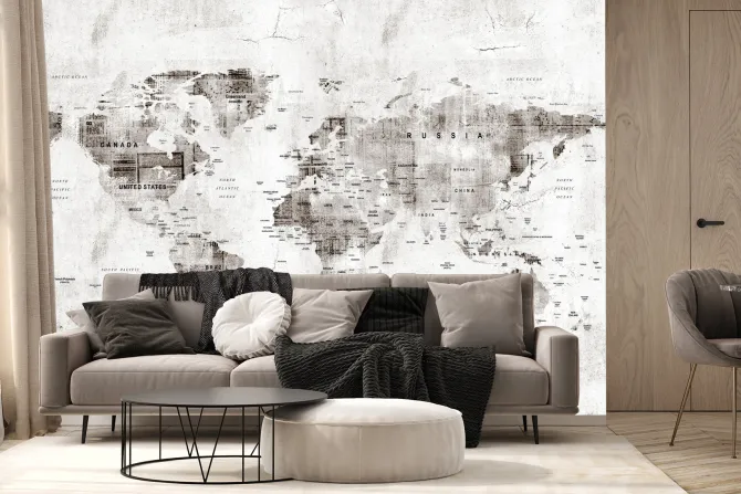 Fototapeta: Mapa świata w stylu vintage