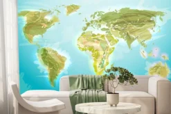 Fototapeta: Mapa świata w stylu grunge