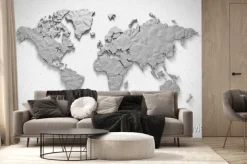 Fototapeta: Mapa świata w stylu origami z efektem 3d