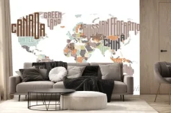 Fototapeta: Mapa świata wykonane z nazw państw typograficznych